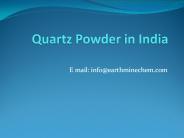 Quartz Powder in India