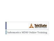 Informatica MDM Professional Online Training