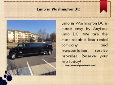 Limo in Washington DC