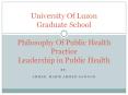Leadership In Public Health PowerPoint PPT Presentation