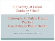 Leadership In Public Health