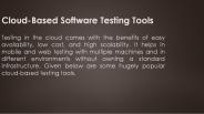 Top 7 Cloud-Based Software Testing Tools