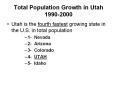 Total Population Growth in Utah 1990-2000 PowerPoint PPT Presentation