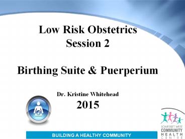 Low Risk Obstetrics Session 2 Birthing Suite