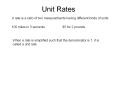 Unit Rates PowerPoint PPT Presentation