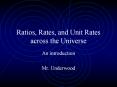 Ratios, Rates, and Unit Rates across the Universe PowerPoint PPT Presentation