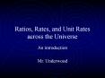 Ratios, Rates, and Unit Rates across the Universe PowerPoint PPT Presentation