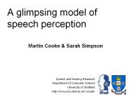 A glimpsing model of speech perception
