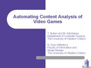 Automating Content Analysis of Video Games