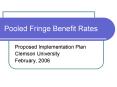 Pooled Fringe Benefit Rates PowerPoint PPT Presentation