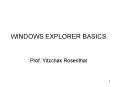 WINDOWS EXPLORER BASICS PowerPoint PPT Presentation
