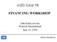 FINANCING WORKSHOP PowerPoint PPT Presentation