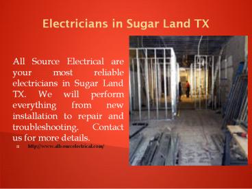 Electricians in Sugar Land TX