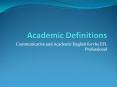 Academic Definitions PowerPoint PPT Presentation