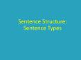 Sentence Structure: Sentence Types PowerPoint PPT Presentation