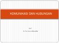KOMUNIKASI DAN HUBUNGAN PowerPoint PPT Presentation