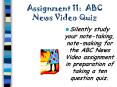 Assignment 11: ABC News Video Quiz PowerPoint PPT Presentation