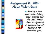 Assignment 11: ABC News Video Quiz