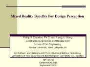 Mixed Reality Benefits For Design Perception