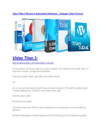 Video Titan 3 Review - (FREE) Bonus of Video Titan 3