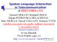 Spoken Language Interaction in Telecommunication at ENST/CNRS-LTCI PowerPoint PPT Presentation