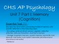 Unit 7 Part I: Memory (Cognition) PowerPoint PPT Presentation