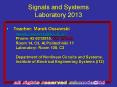 Signals and Systems Laboratory 2013 PowerPoint PPT Presentation