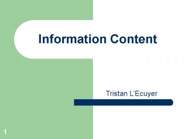 Information Content