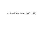 Animal Nutrition I (Ch. 41)