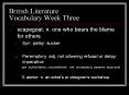 British Literature Vocabulary Week Three PowerPoint PPT Presentation
