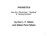 PHONETICS See also 