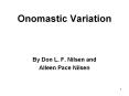 Onomastic Variation PowerPoint PPT Presentation