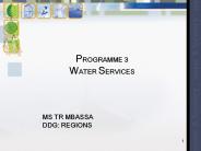 PROGRAMME 3 WATER SERVICES