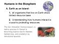 Humans in the Biosphere PowerPoint PPT Presentation