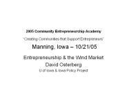 2005 Community Entrepreneurship Academy 