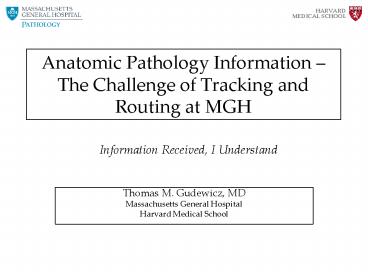 Anatomic Pathology Information 
