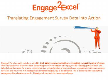 Translating Engagement Survey Data into Action
