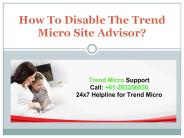 How To Disable The Trend Micro Site Advisor?
