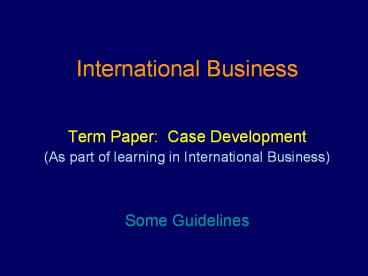 International Business