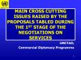 MAIN CROSS CUTTING ISSUES RAISED BY THE PROPOSALS TABLED DURING THE 1ST STAGE OF THE NEGOTIATIONS ON SERVICES PowerPoint PPT Presentation
