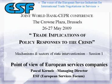 Joint World Bank-CEPR conference