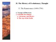 II. The History of Evolutionary Thought