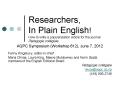 Researchers, In Plain English! How to write a popularization article for the journal P PowerPoint PPT Presentation