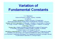 Variation of Fundamental Constants