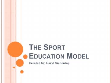 The Sport Education Model