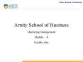 Amity School of Business Marketing Management Module  PowerPoint PPT Presentation