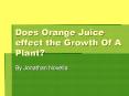 Does Orange Juice effect the Growth Of A Plant? PowerPoint PPT Presentation