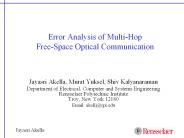 Error%20Analysis%20of%20Multi-Hop%20Free-Space%20Optical%20Communication