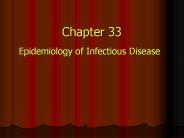 Epidemiology of Infectious Disease