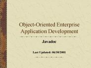 Object-Oriented Enterprise Application Development